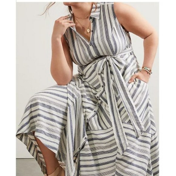 Anthropologie Dresses & Skirts - Coastal Stripe Maxi Shirtdress Plus size